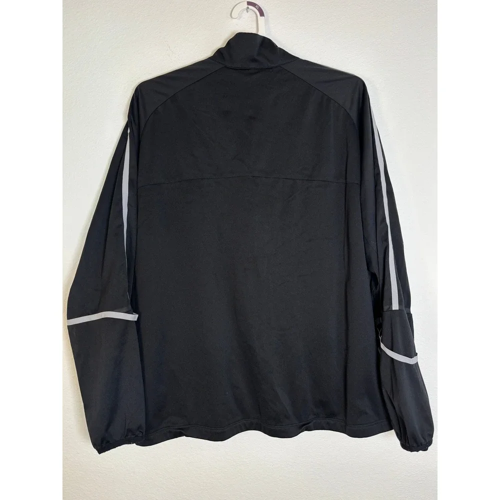 Nike Golf Mens Large Black Full Zip Windbreaker Jacket Reflective Grey L